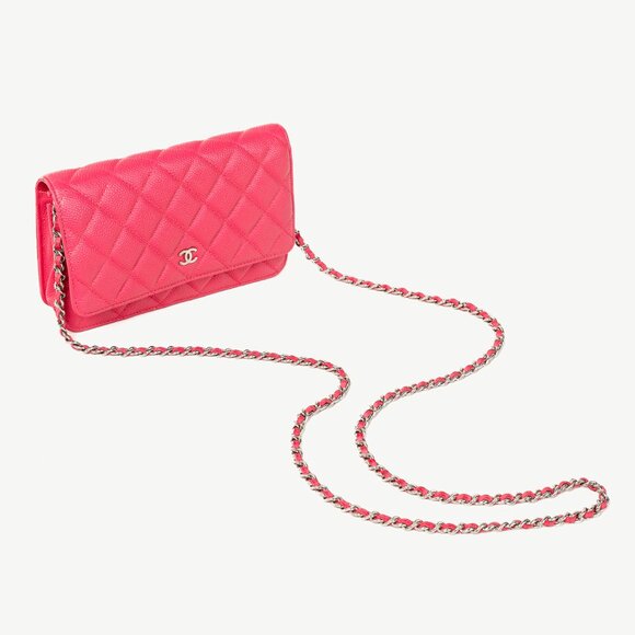 Chanel Silver Strap Pink Magenta Caviar Wallet-on-Chain - Picture 6 of 14